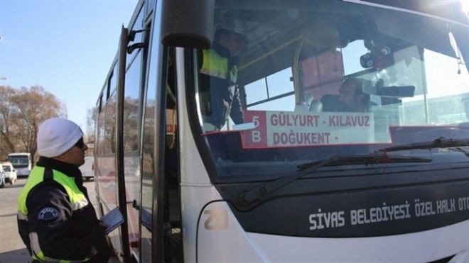 Sivas´ta Halk Otobüsleri Denetlendi