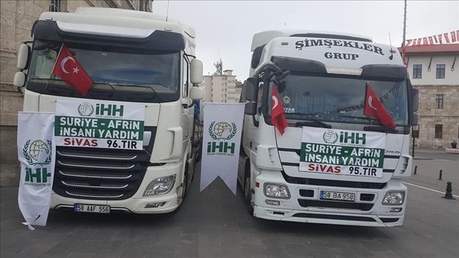 Sivas İHH´dan Afrin´e 2 Tır Gıda Yardımı