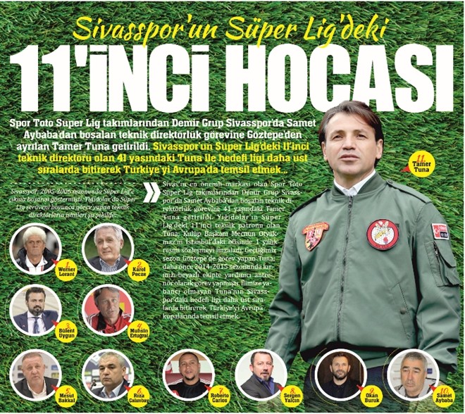 Sivasspor´un Süper Lig´deki 11´inci hocası