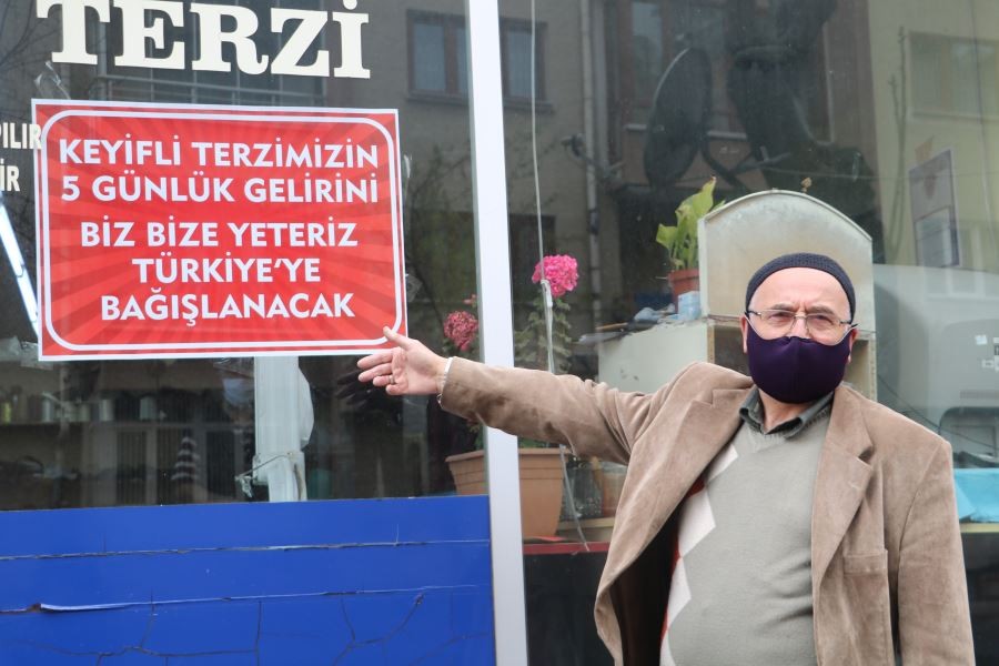  64 yaşındaki terzi, 5 günlük gelirini bağışlayacak 