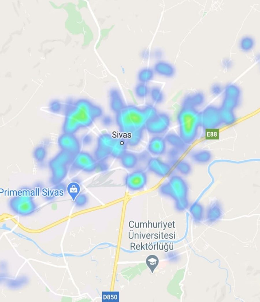 Sivas’ın korona virüs haritasında sevindiren görüntü 