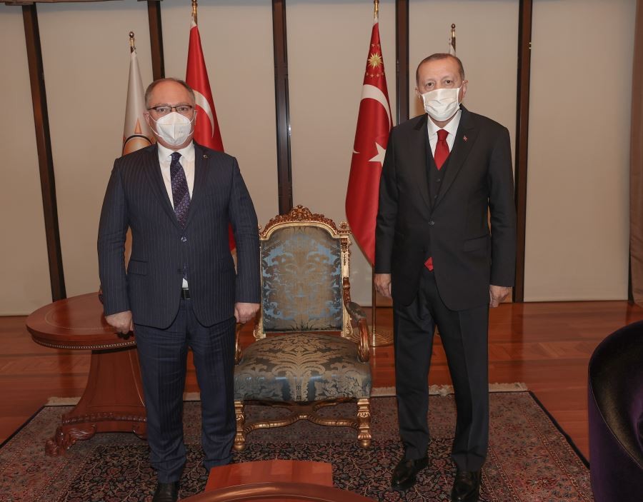  Başkan Bilgin Cumhurbaşkanı Erdoğan ile bir araya geldi