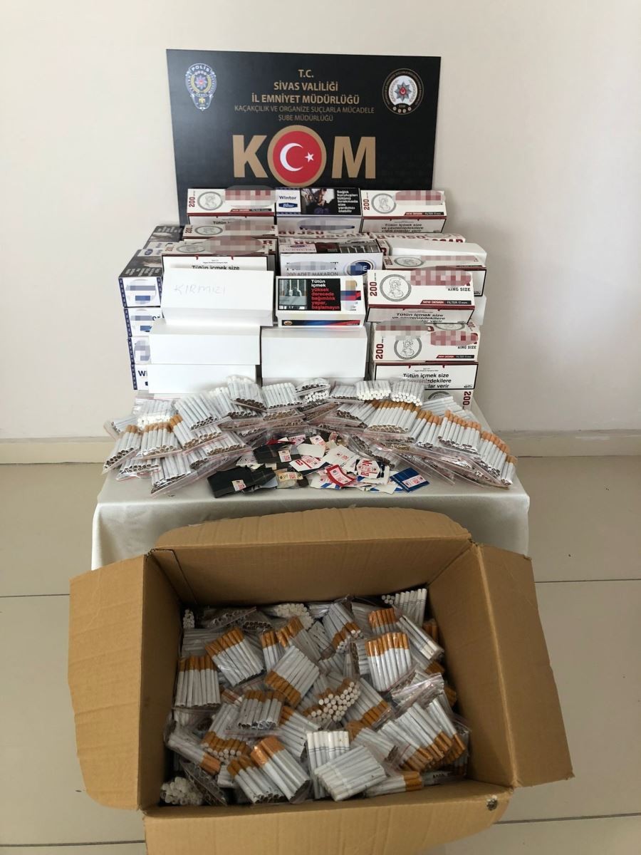 Sivas’ta kaçakçılık operasyonu: 20 bin adet makaron ele geçirildi