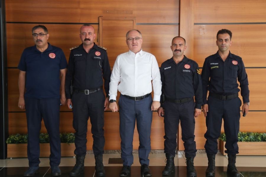 Bilgin, Manavgat’tan dönen itfaiye erlerini ağırladı
