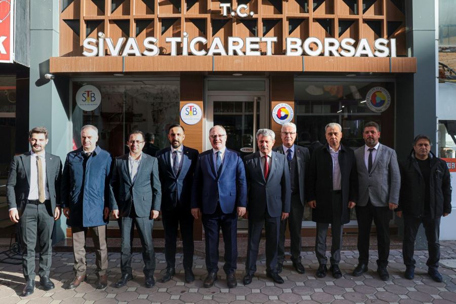 SİVAS BELEDİYE BAŞKANI BİLGİN VE BAŞKAN YARDIMCILARINDAN BORSAYA ZİYARET