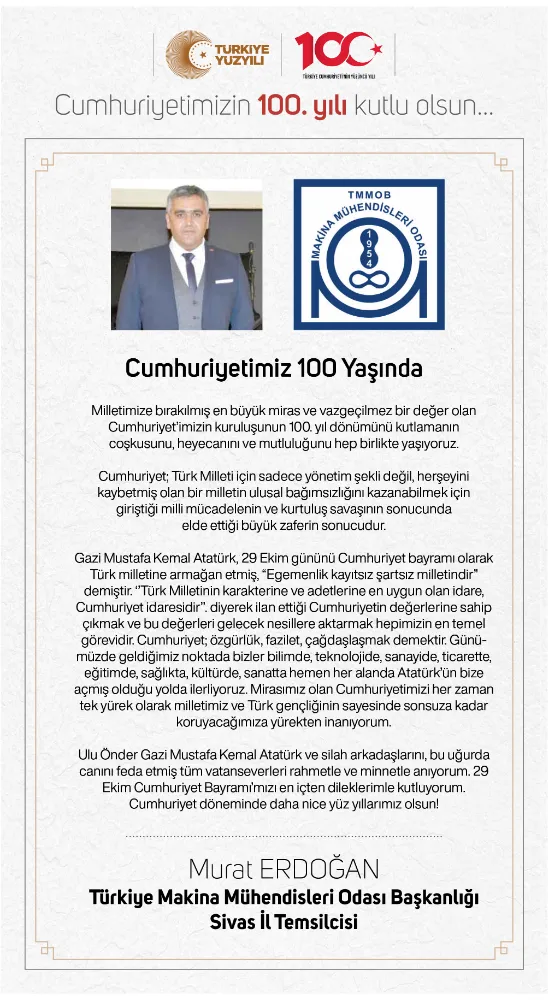 29 Ekim Cumhuriyet Bayramınız Kutlu Olsun!