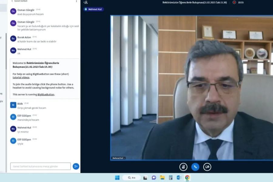 Öğrencilerle online buluştu 