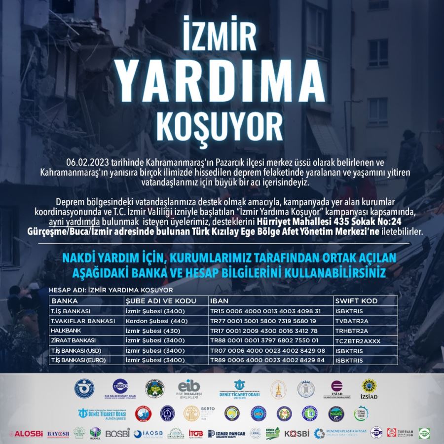Kurumlar birleşti “İzmir Yardıma Koşuyor” kampanyası başladı