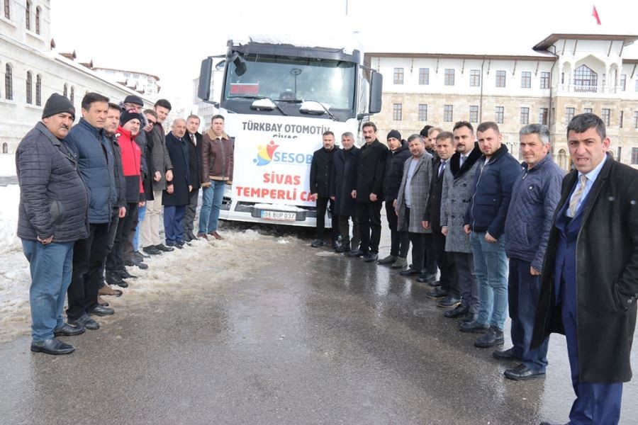     SESOB’un ilk yardım TIR’I Adıyaman’a uğurlandı  