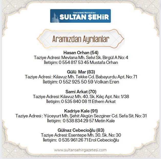 04.08.2023 ARAMIZDAN AYRILANLAR