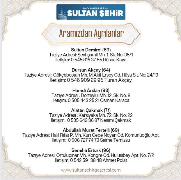 08.08.2023 ARAMIZDAN AYRILANLAR