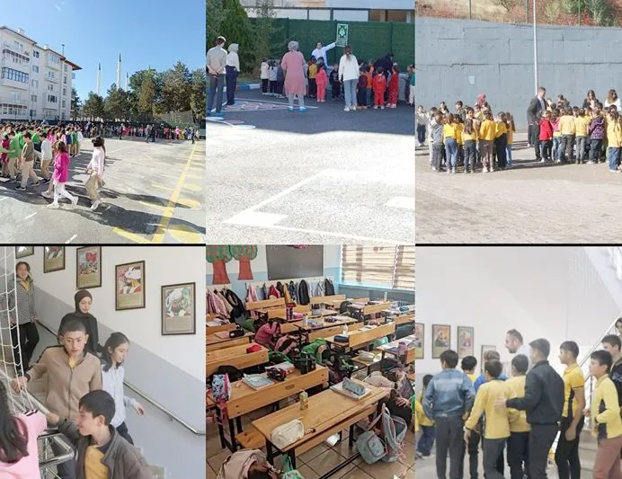 Sivas’ta Eş Zamanlı Deprem Tahliye Tatbikatı Yapıldı