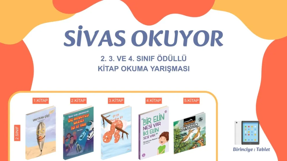 Sivas Milli Eğitim Müdürlüğünden  “Sivas Okuyor” Kitap Okuma Yarışması 