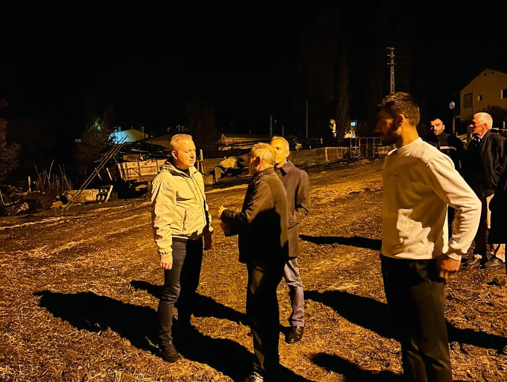 Başkan Uzun, Hayırbey Köyündeki Yangın Sonrası İncelemelerde Bulundu