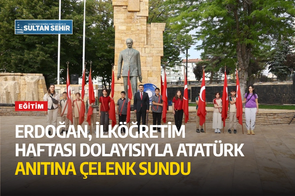 Erdoğan, İlköğretim Haftası dolayısıyla Atatürk anıtına çelenk sundu