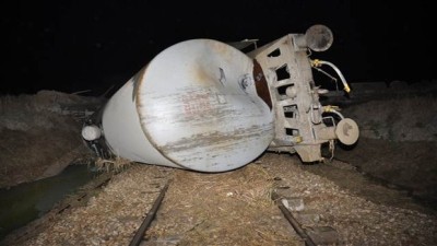 Kayseri`de Yük Treni Devrildi